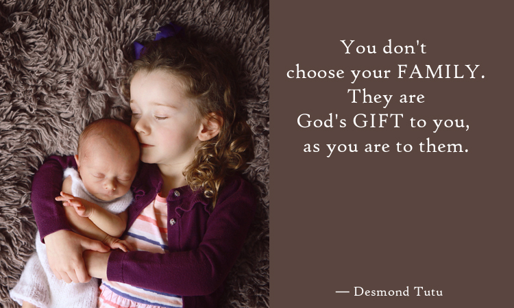 girl folding baby and desmond tutu quote